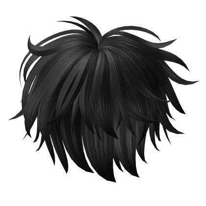 Y2K Fluffy Messy Boy Hair in Black