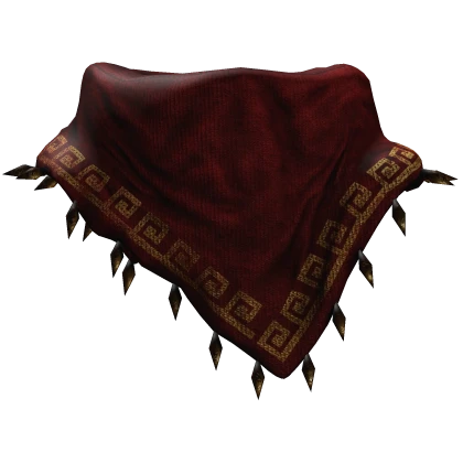 Red Realistic Bandit Scarf w Gold Ancient Pattern