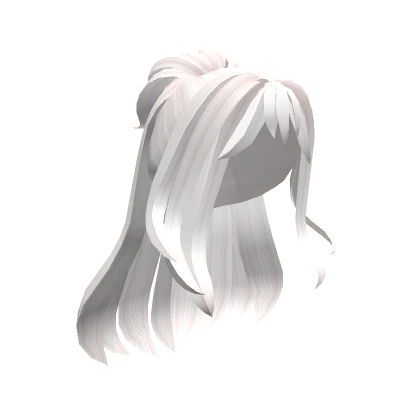 White Long Hair With Ponytail