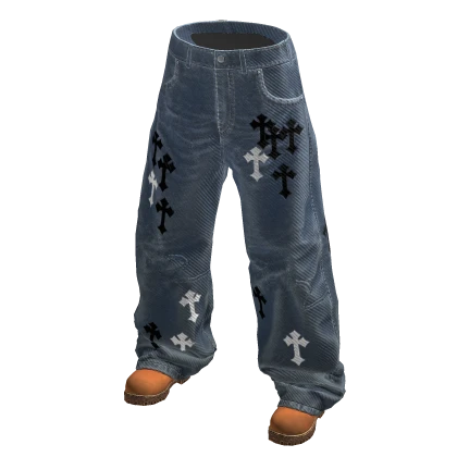 M11! - Baggy Chrome Cross Jeans w/ timb boots
