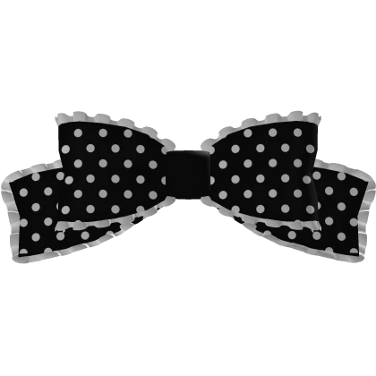 ꒰♡꒱ kawaii black polka dot head bow