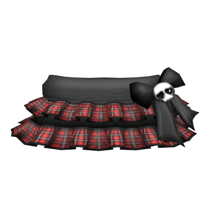 Gothic/Mall Goth Mini Skirt | Red & Black