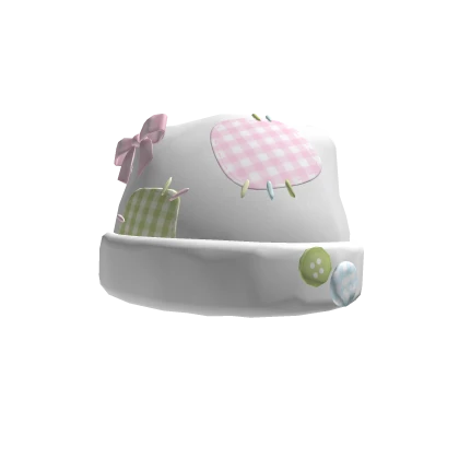 cute igari pink and green plaid beanie