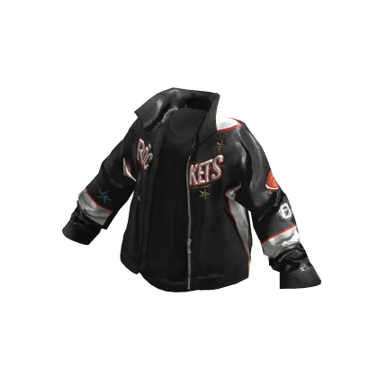 💜 Varsity Baseball Bomber Jacket_Black