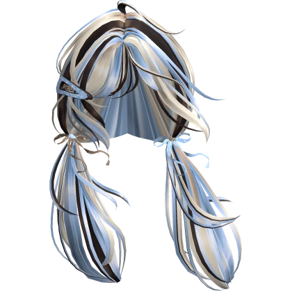 Blue Neapolitan Clip Pigtails