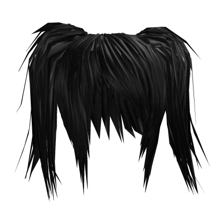 Teased Emo Pigtails (Black)