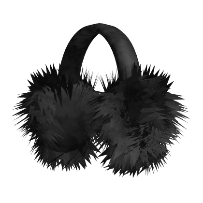 black fur fuzzy chunky earmuffs