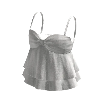 🍀Ruffle Lace Strap Tee (White)