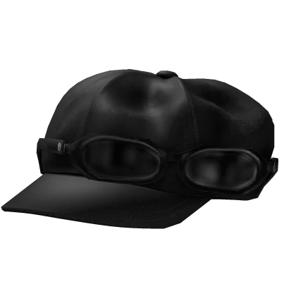 Black Vkei Japanese Tilted Cap with glasses