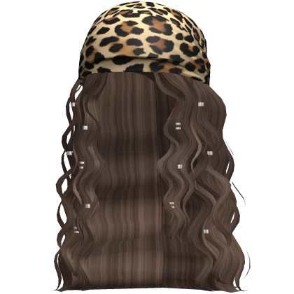 Cheetah Bandana Wavy Hair (Brown)