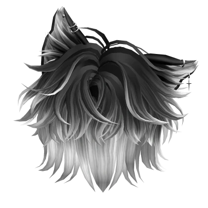 Black Ombre Pierced Cat Ears Hair