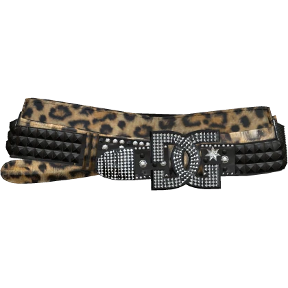 Y2K Gyaru Rhinestone Cheetah Leopard McBling Belt