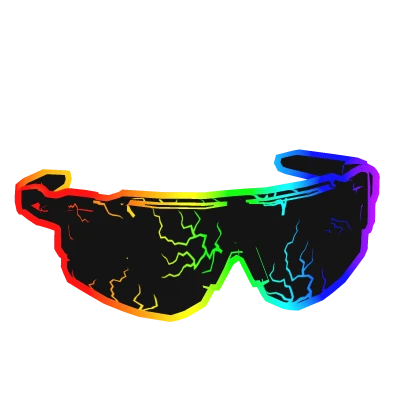 rainbow lightning cartoony tactical sunglasses
