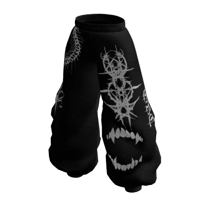 Baggy Pants Black Y2K TEETH