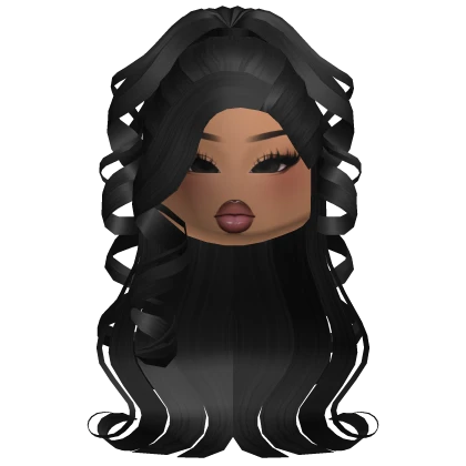 Swirly Black Ponytail With Latina Makeup