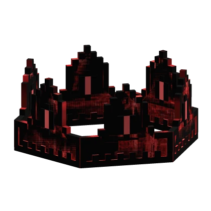 Black Red Animated Glitch 8-Bit Crown