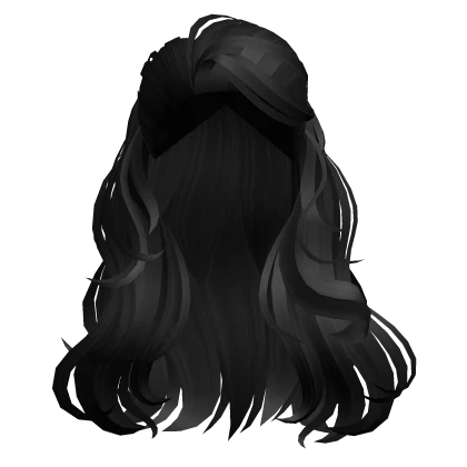 Tucked Back Side Swept Hair in Jet Black