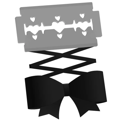 ୨୧ cutecore edgy razor bow clip - black