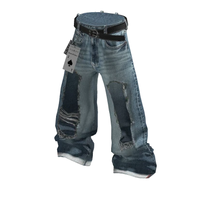 💜 Ripped Jeans Pants_Blue