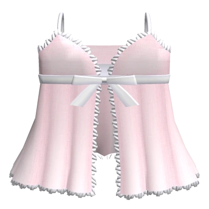 3.0 Pink Tied Dress w Lace + White Bow