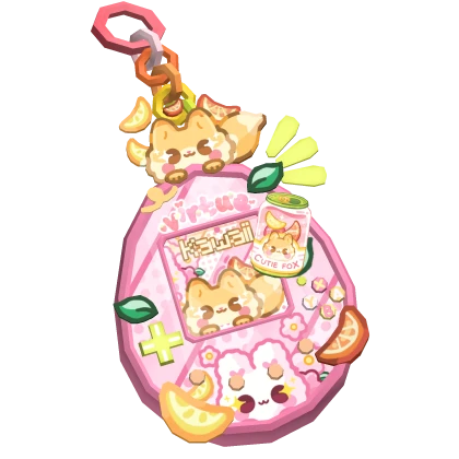 Decora Kawaii Cute Pink Tamagochi Keychain Animals