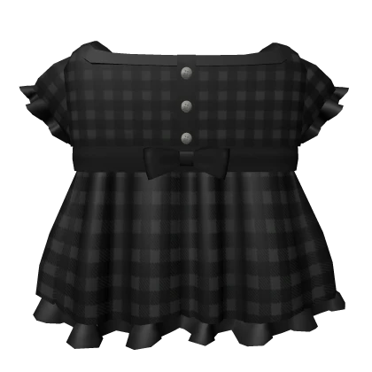 ♡ black gothic plaid doll dress 