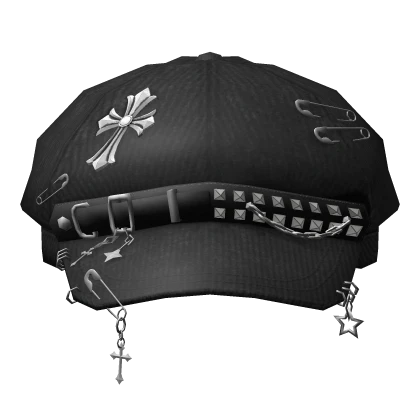 Pierced Punk Cap (Black)