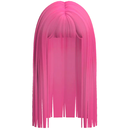 ♡ (higher) hot pink long straight hime cut hair