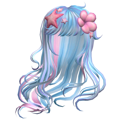 Gyaru Decora windy hair [Aquamarine]
