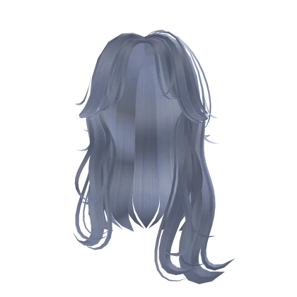 cute long layered hair w/ curtain bangs in blue