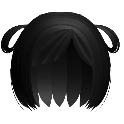 ♡꒰fluffy bob with loose buns in black꒱