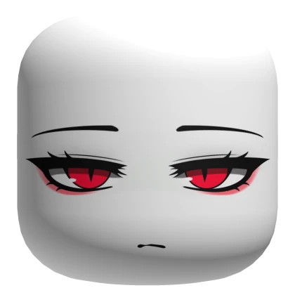 Pretty Demon Face With Red Eyes - White