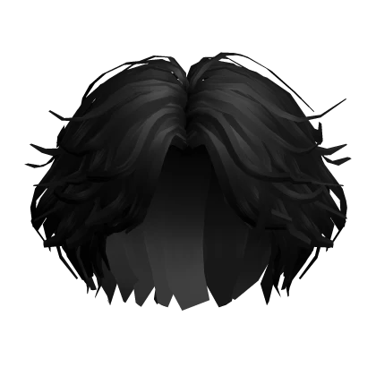Black Fluffy Messy Emo Boy Hair