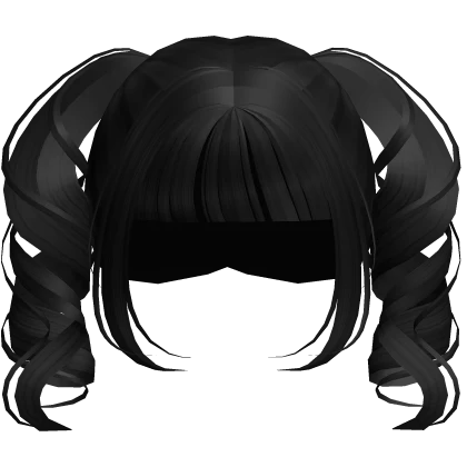 ♡ Black Soft Curly Anime Tornado Drill Pigtails