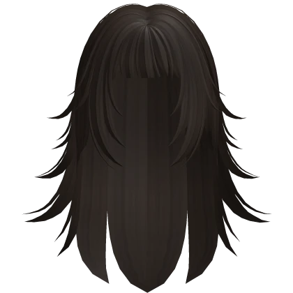 ♡ Dark Brown Long Shaggy Grunge Emo Hair