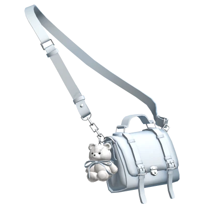 Sky Blue Teddy Charm Satchel Bag