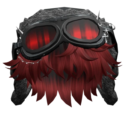 Black&Red Cool Boy Hair w/ Y2K Goggles Ushanka