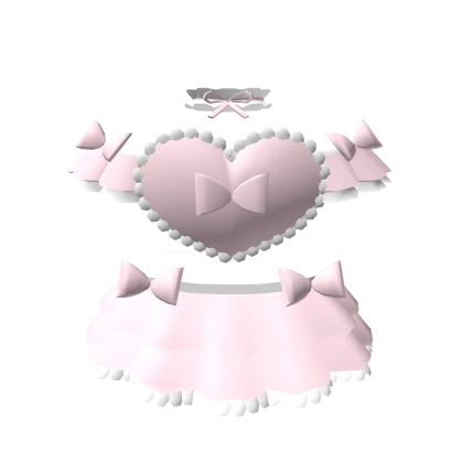 💟3.0 Beautiful pink heart set with white lace