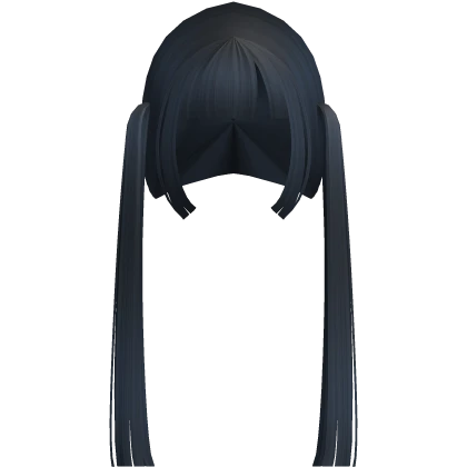☆ kawaii straight low pigtails dark blue