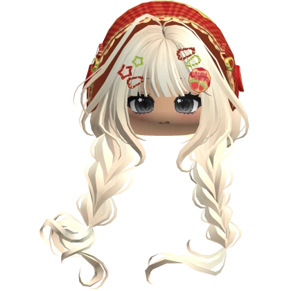 Beige Igari Hair w/ Cute Face & Red Bonnet