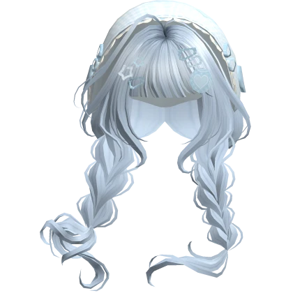 Sky Blue Mori Kei Igari Braids w/ Blue Bonnet