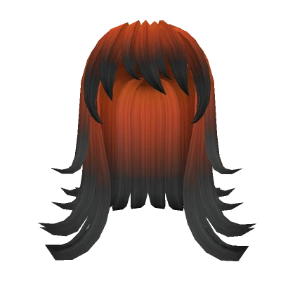 Trending Curtain Bangs Hairstyle - Orange to Black