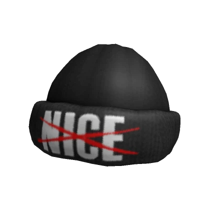 "Nice" Black Beanie