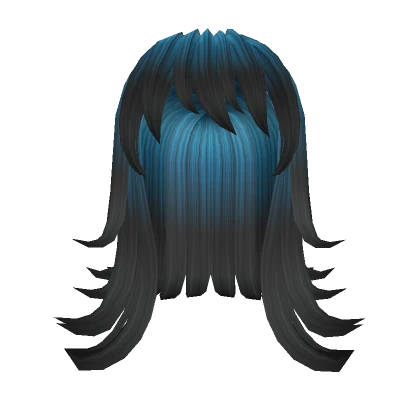 Trending Curtain Bangs Hairstyle - Blue to Black