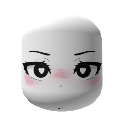 Neutral heart eyes girl chibi face mask