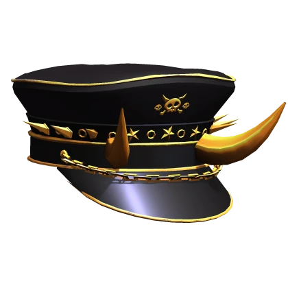 Gold Horns Captain Hat - Black