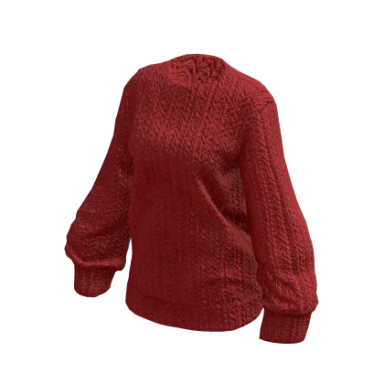 Red Cute Oversized Fluffy Sweater 🫐