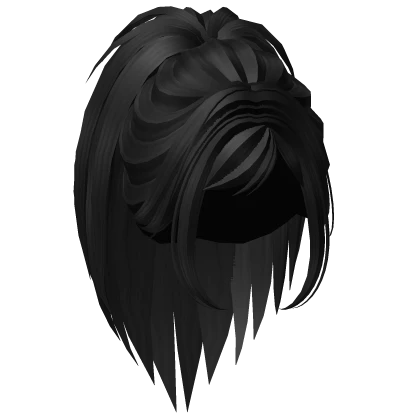 Messy Gyaru Ponytail Side Bang (Black)