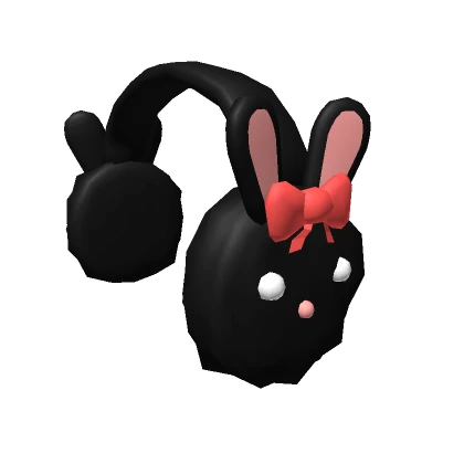 Black Bunny Bow Earmuffs