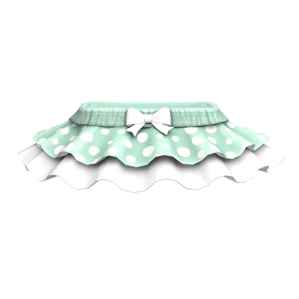 Mint Mushroom Ruffled Skirt